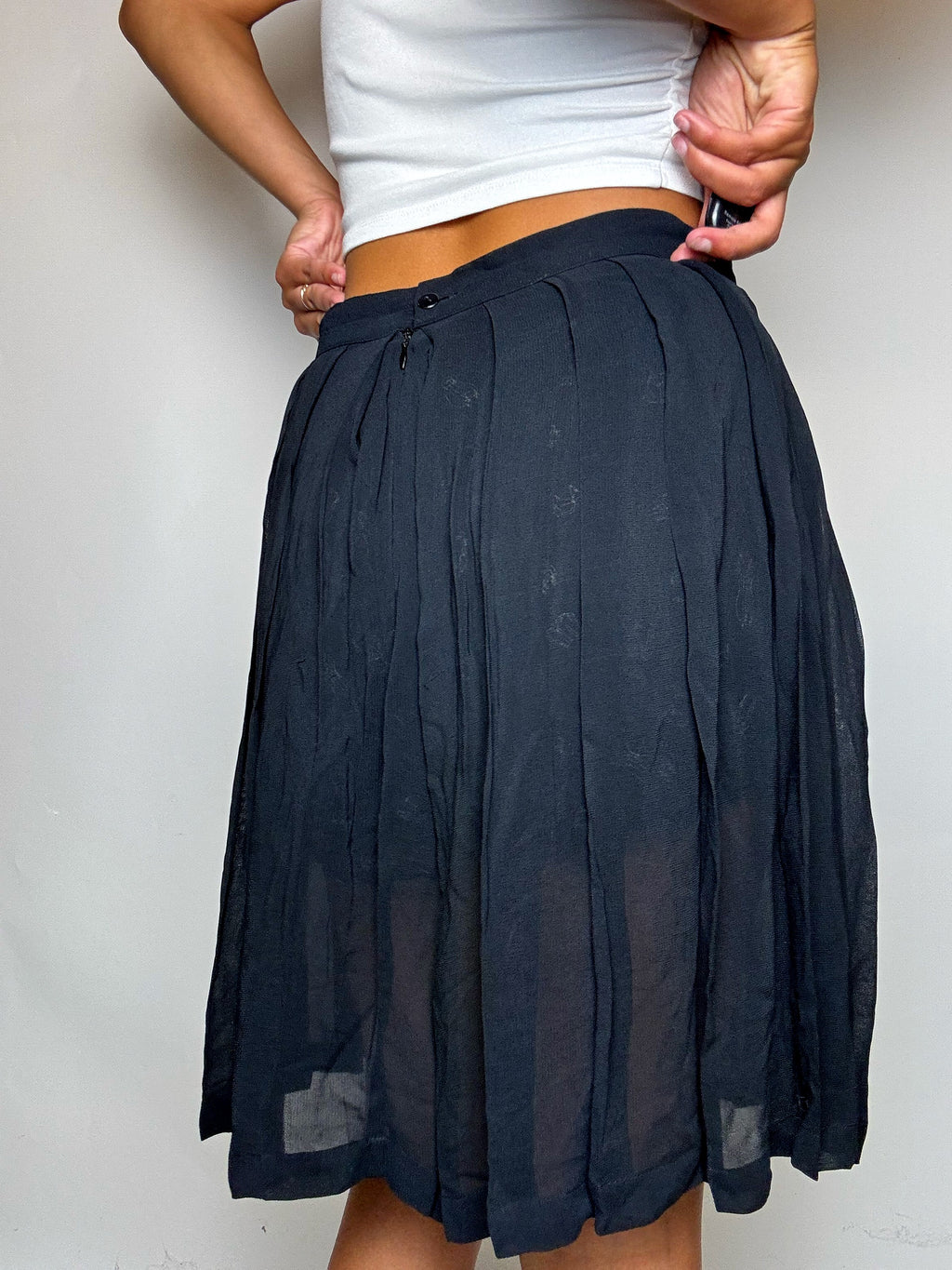 Jupe plissée noire S/M vintage