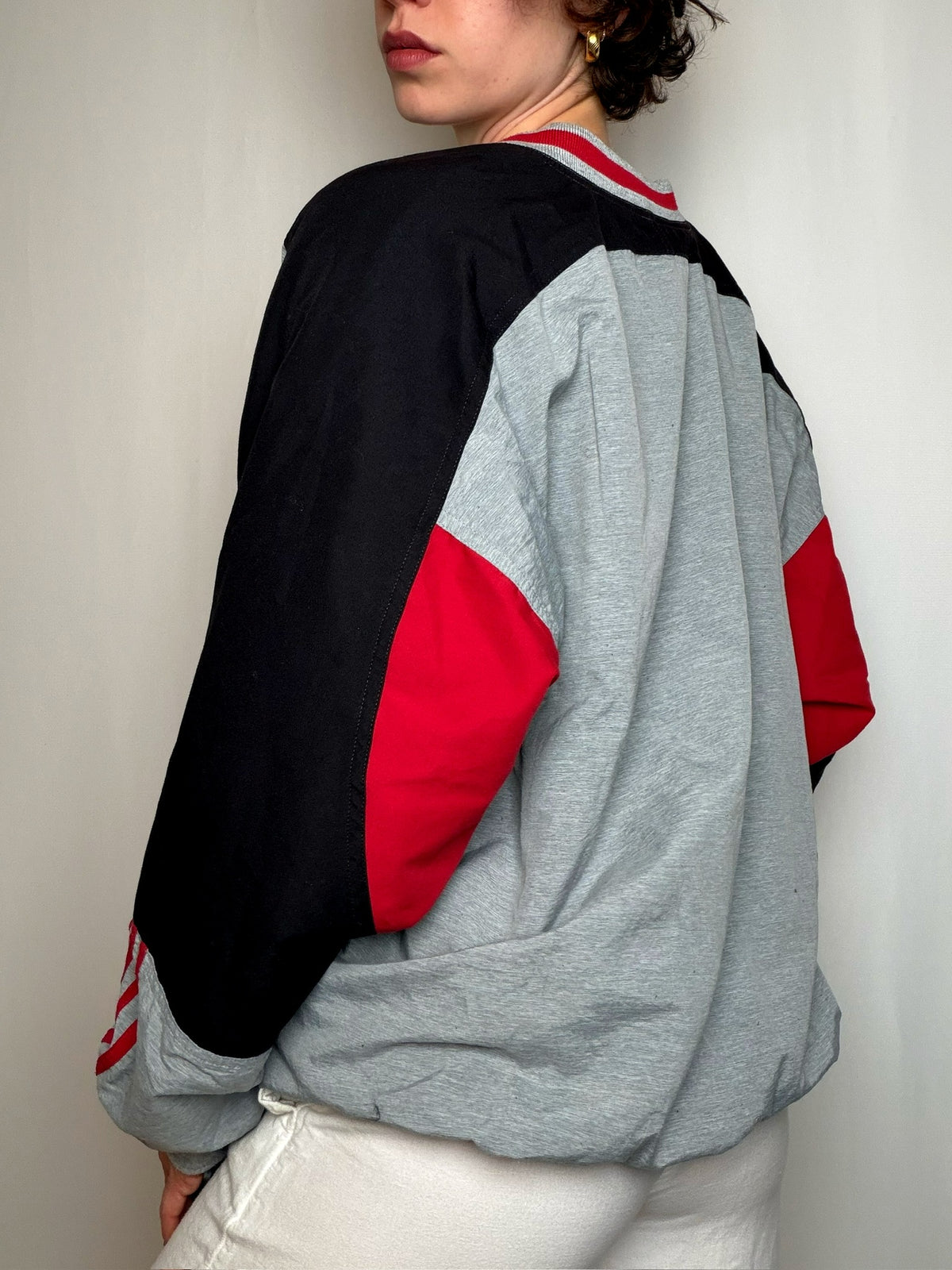 Sweat gris réversible Adidas L vintage