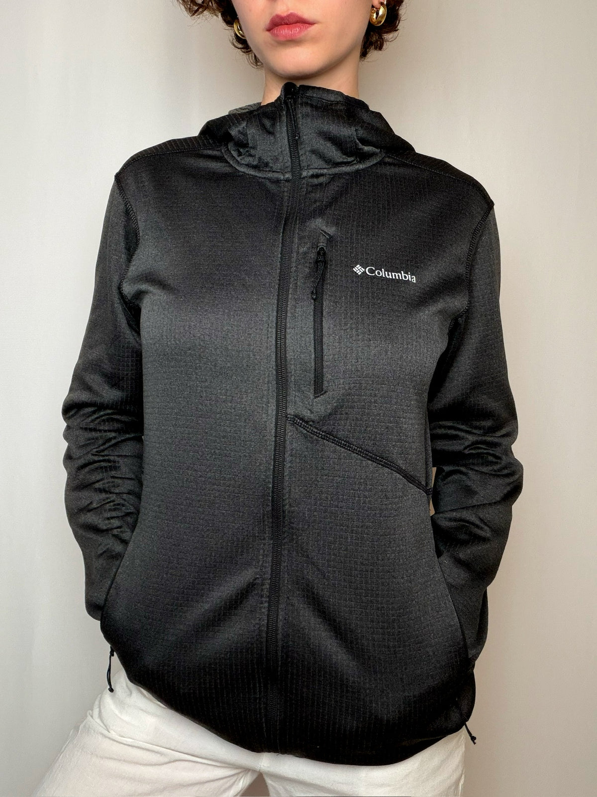 Polaire zippée grise Columbia M vintage