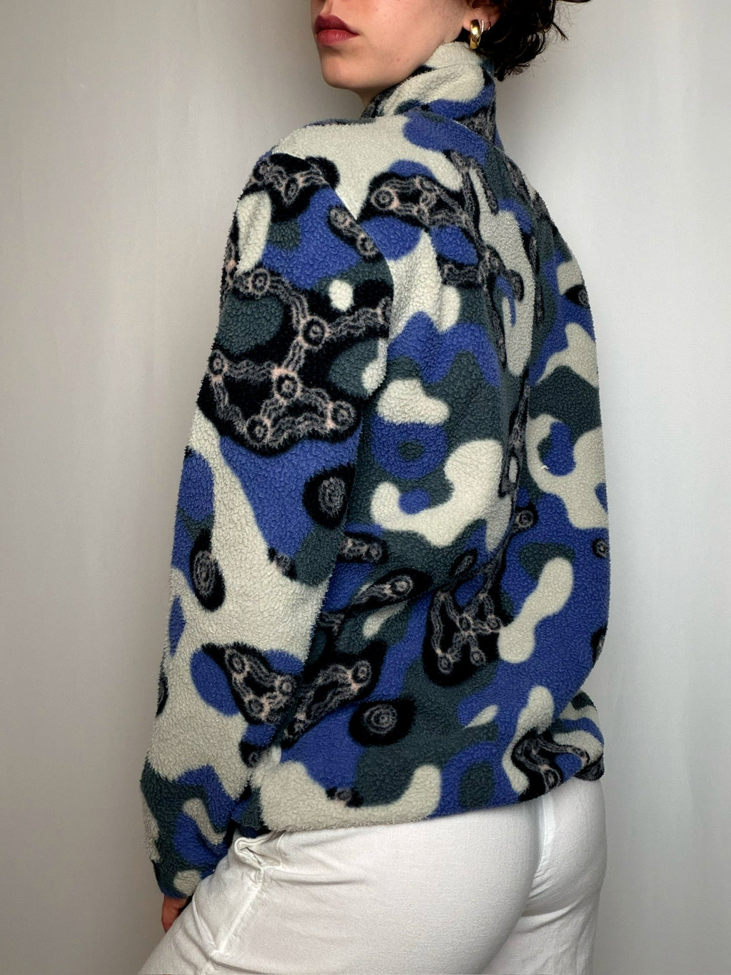 Polaire à motifs bleu BILLABONG XS vintage