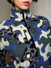 Polaire à motifs bleu BILLABONG XS vintage