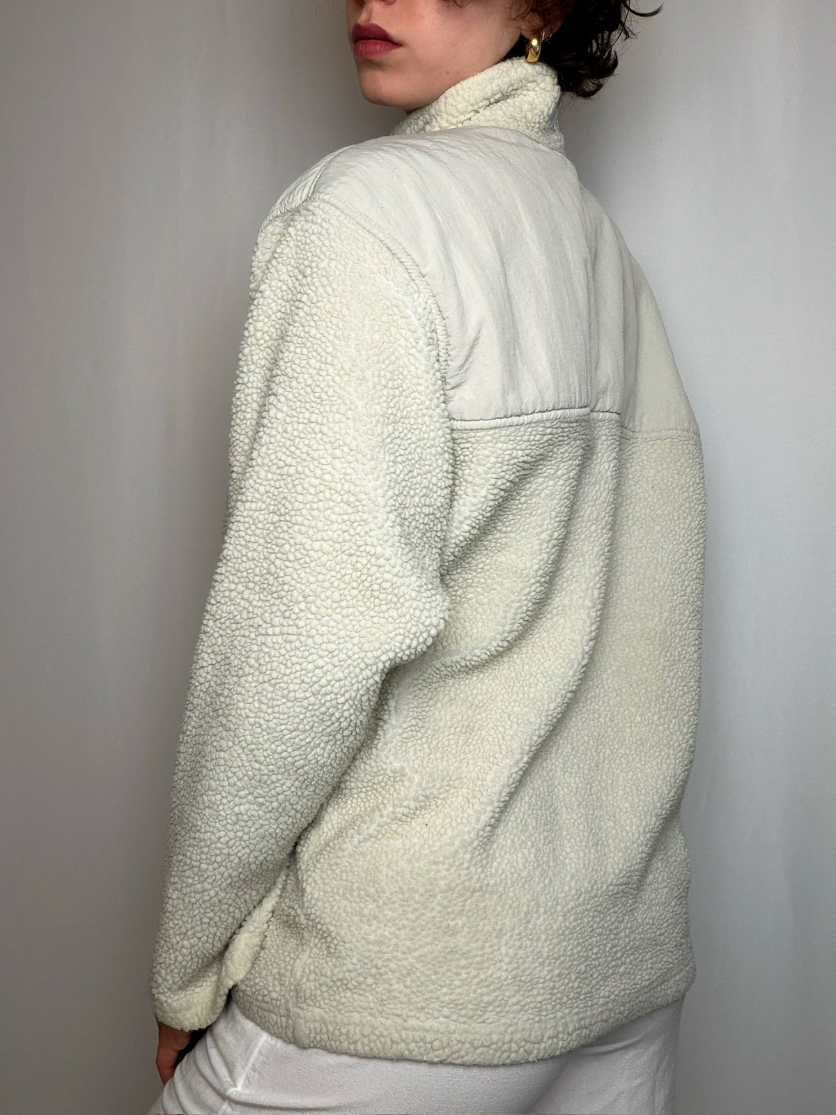 Polaire blanche molletonnée Adidas M vintage