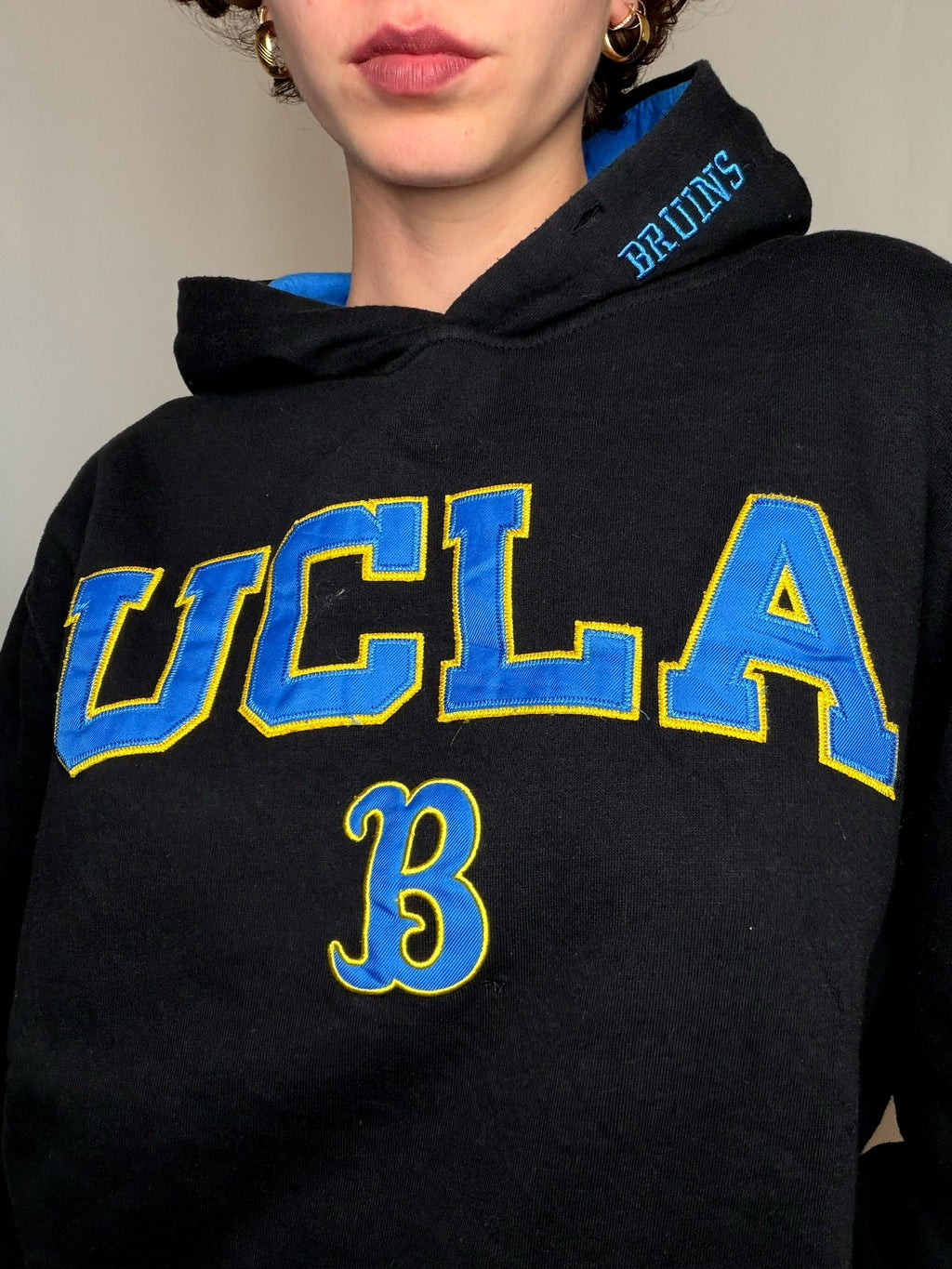 Hoodie campus noir UCLA L vintage