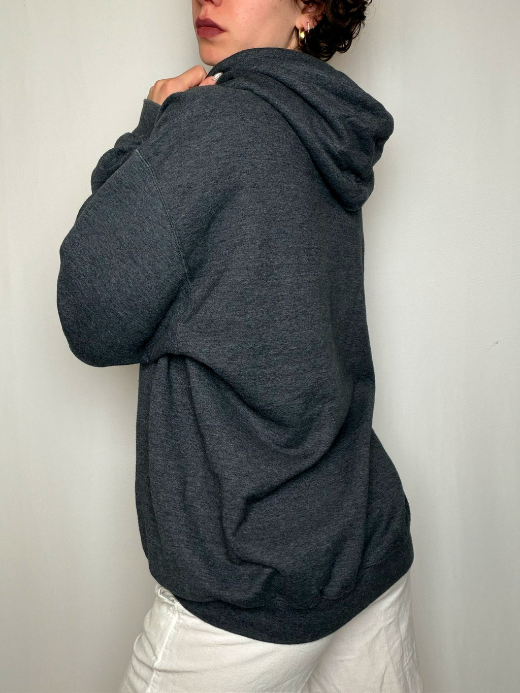 Hoodie campus gris Champion L vintage