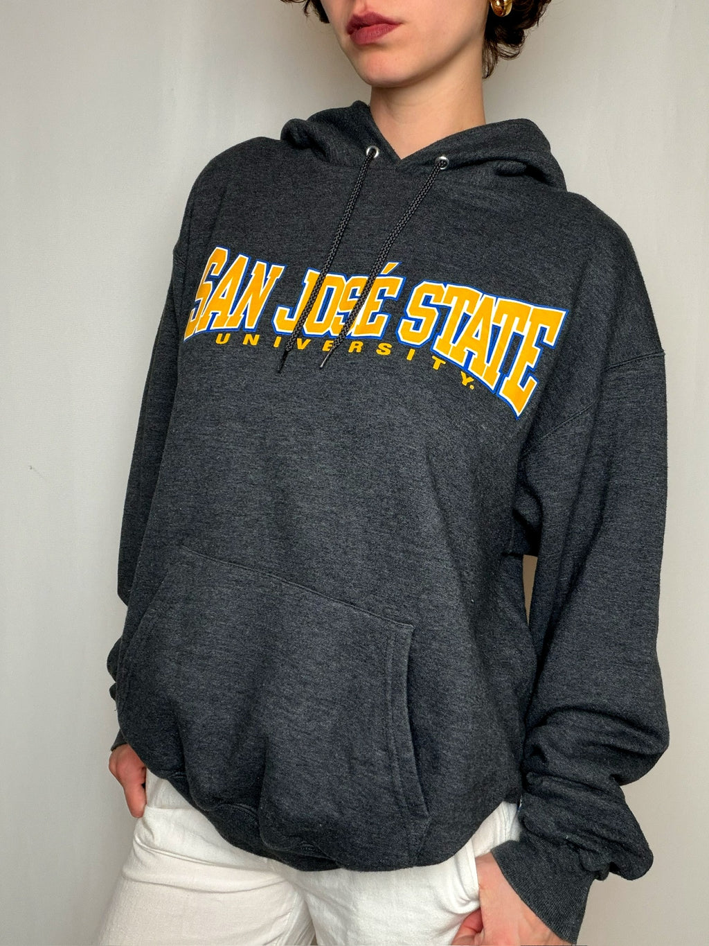 Hoodie campus gris Champion L vintage