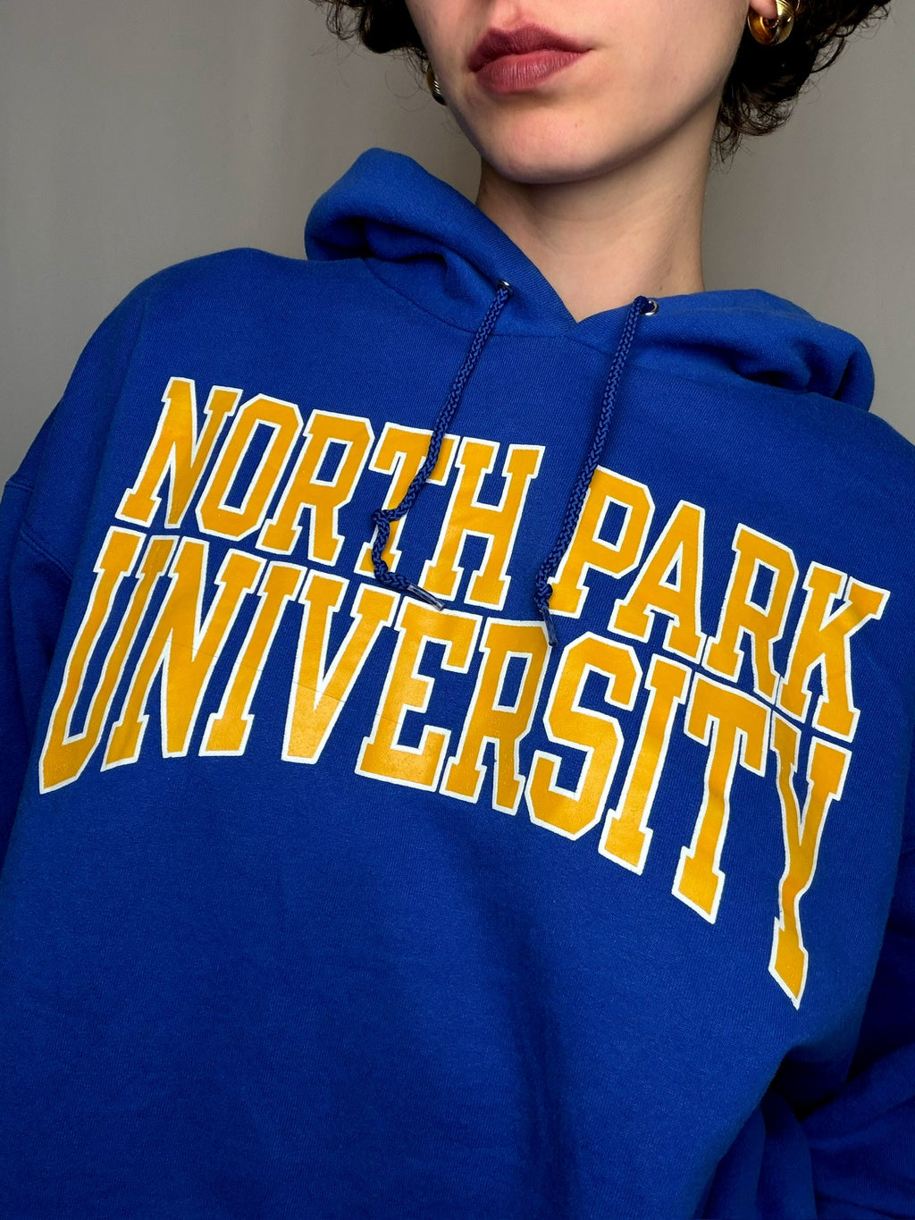 Hoodie campus bleu roi Champion XL vintage