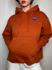 Hoodie brodé orange rouille Nike L vintage