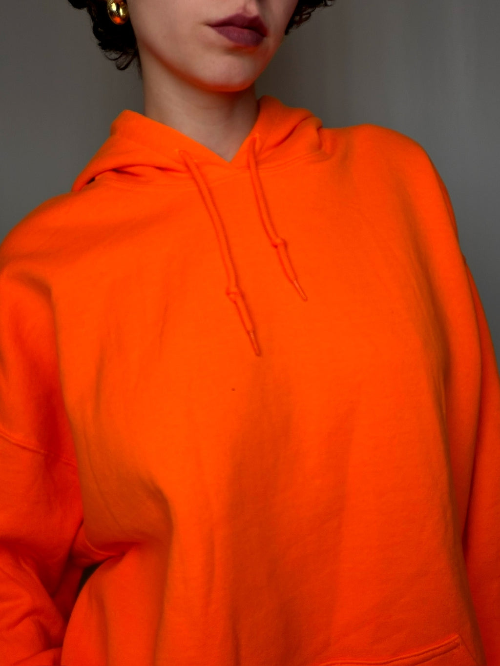 Hoodie orange vif XL vintage