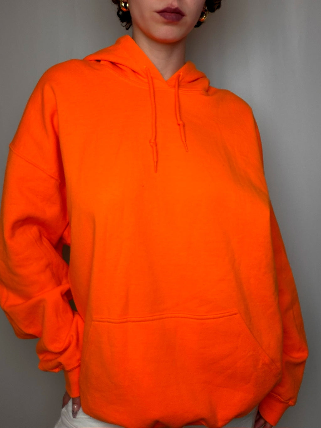 Hoodie orange vif XL vintage