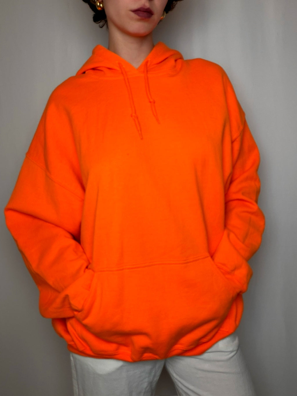 Hoodie orange vif XL vintage