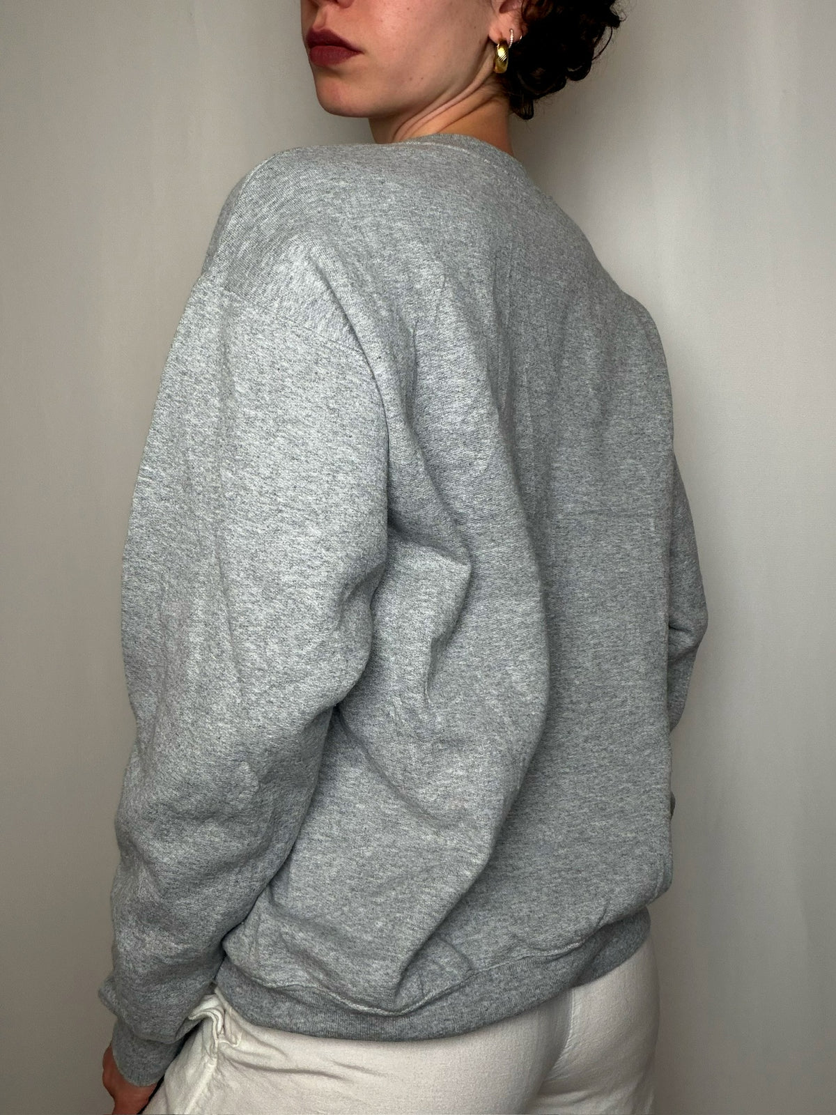 Sweat basique crewneck gris chiné M vintage