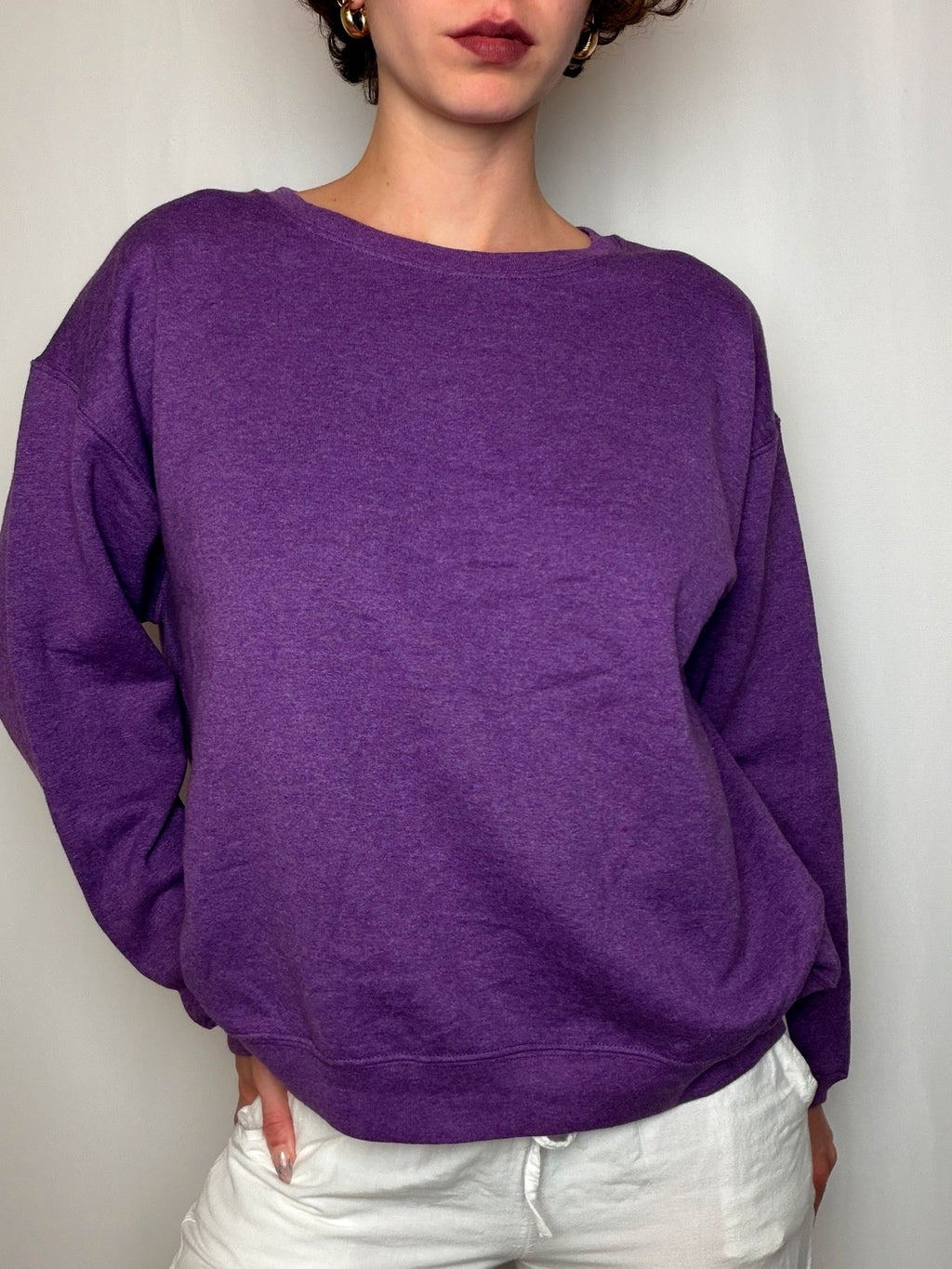 Sweat basique crewneck violet L vintage