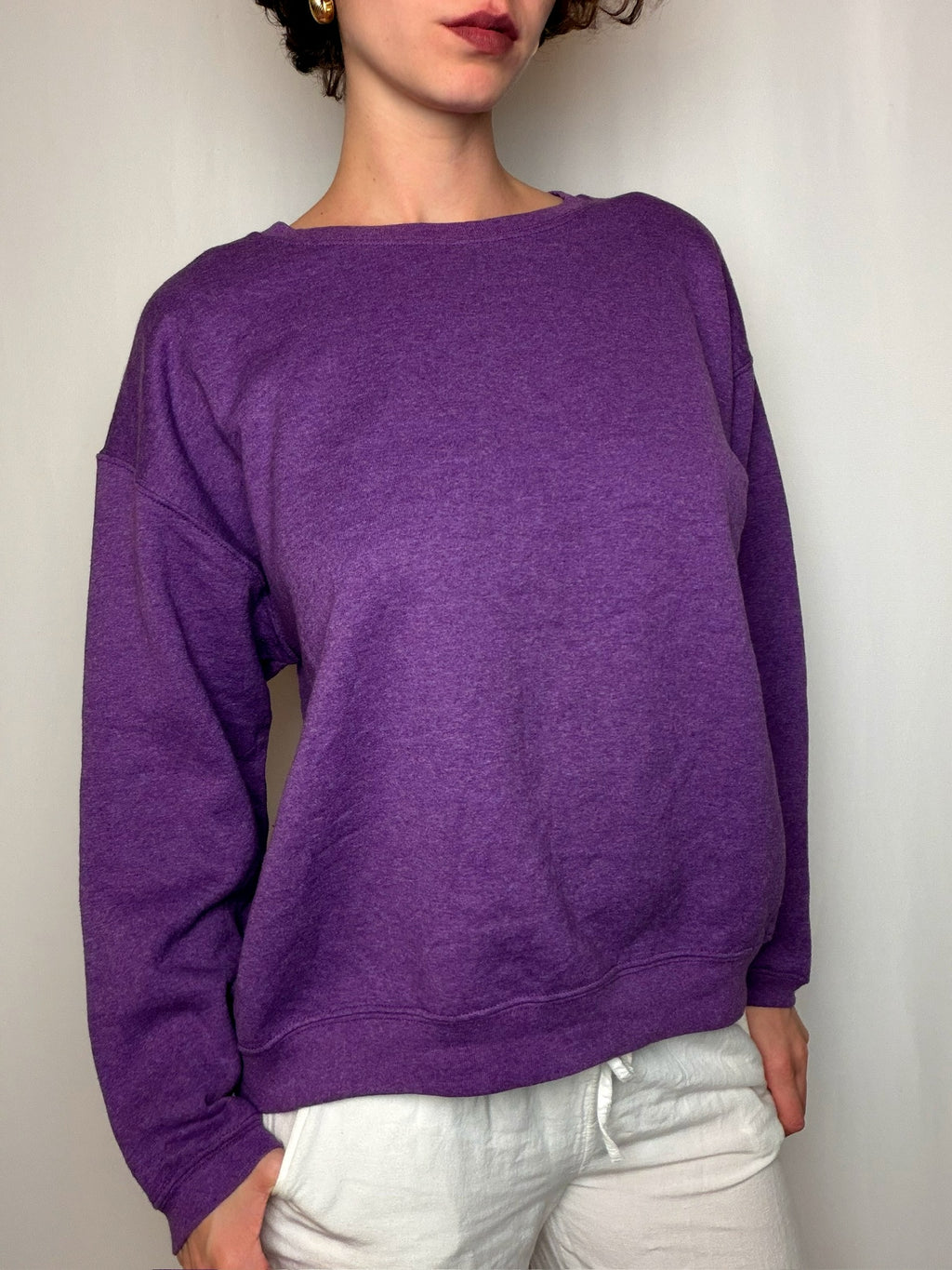 Sweat basique crewneck violet L vintage