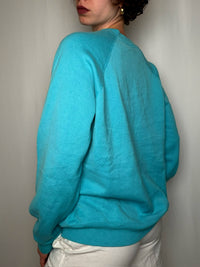 Sweat basique crewneck turquoise vintage