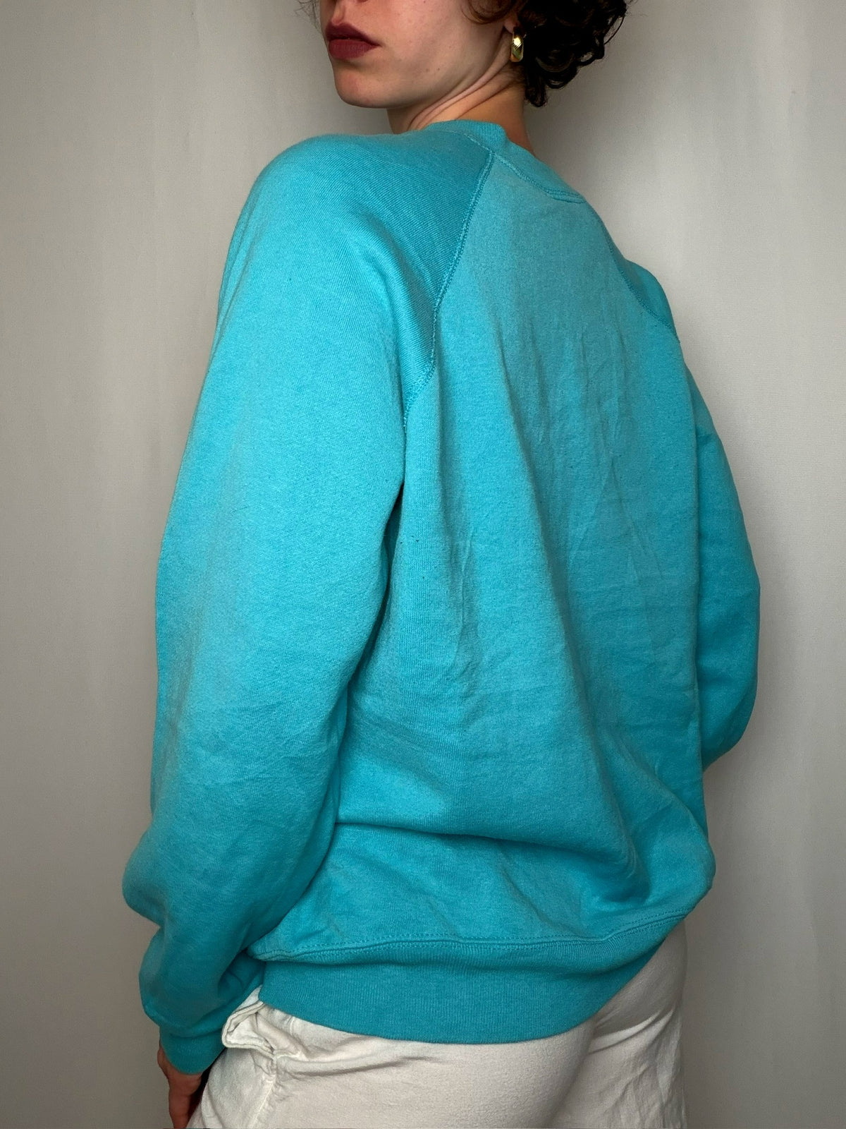 Sweat basique crewneck turquoise vintage