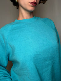Sweat basique crewneck turquoise vintage