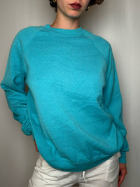 Sweat basique crewneck turquoise vintage