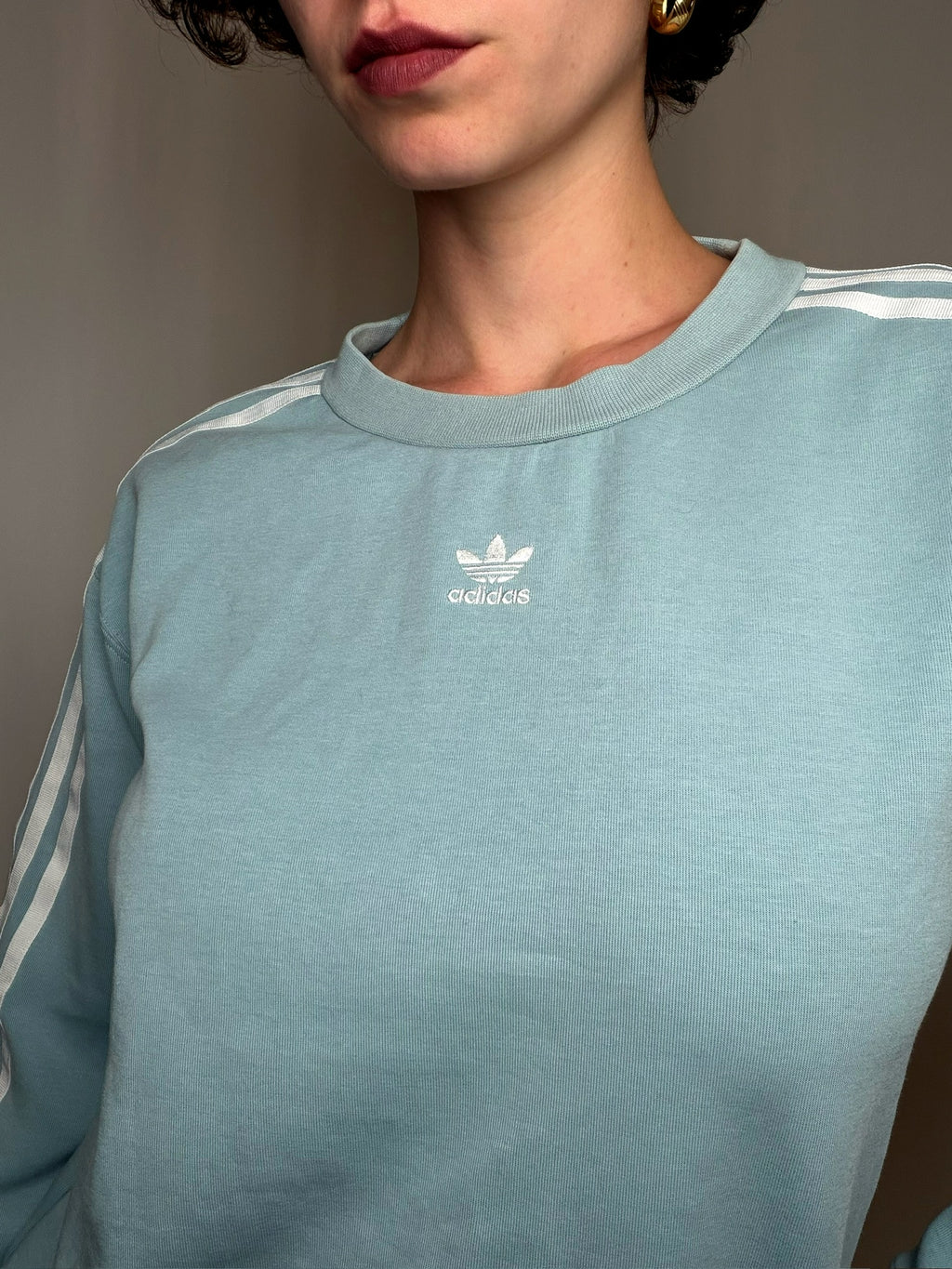 Sweat crewneck babyblue Adidas XS vintage