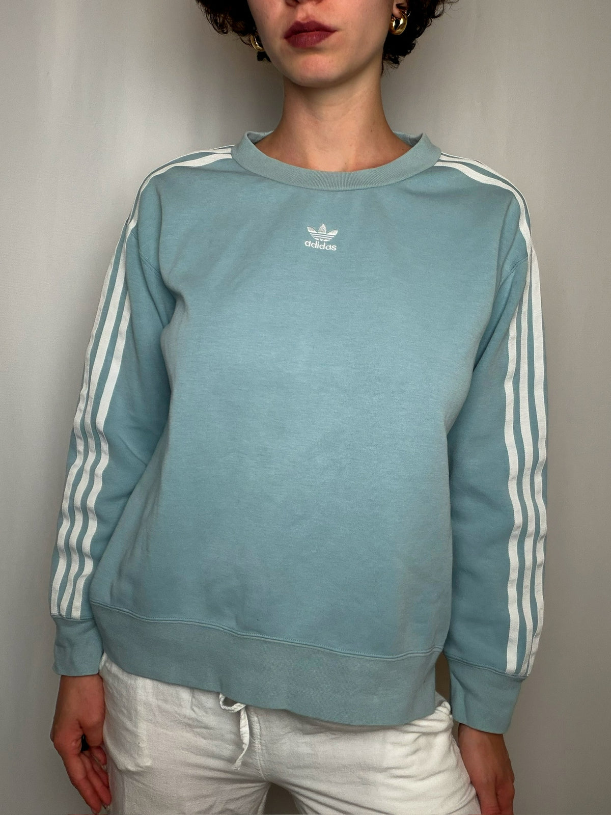 Sweat crewneck babyblue Adidas XS vintage