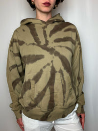 Hoodie tie & dye kaki M vintage