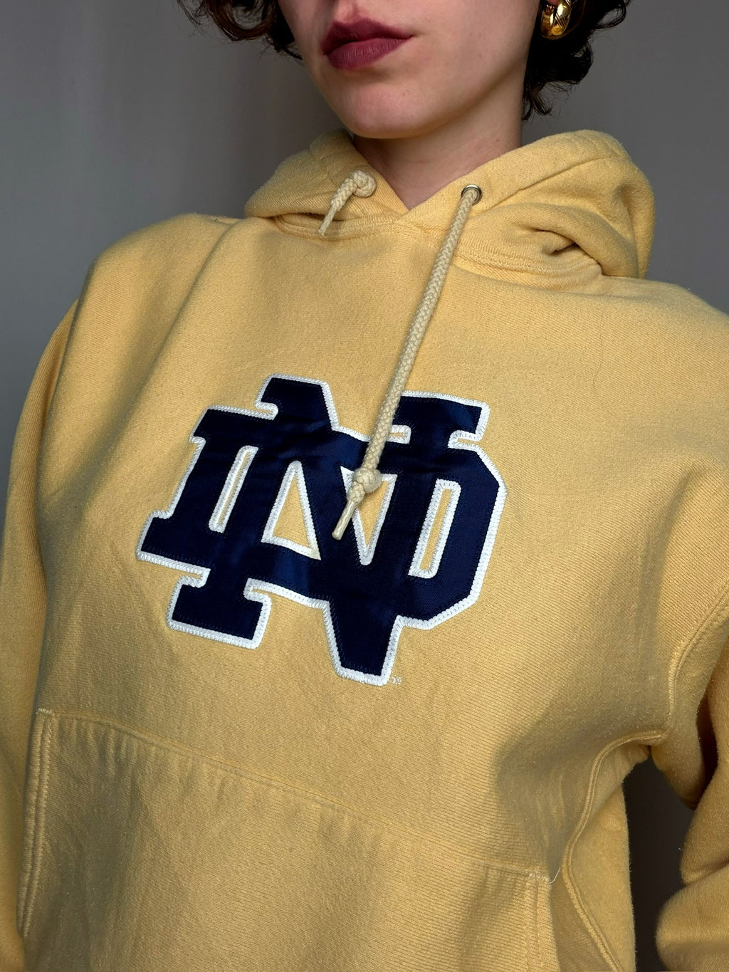 Hoodie jaune campus M vintage