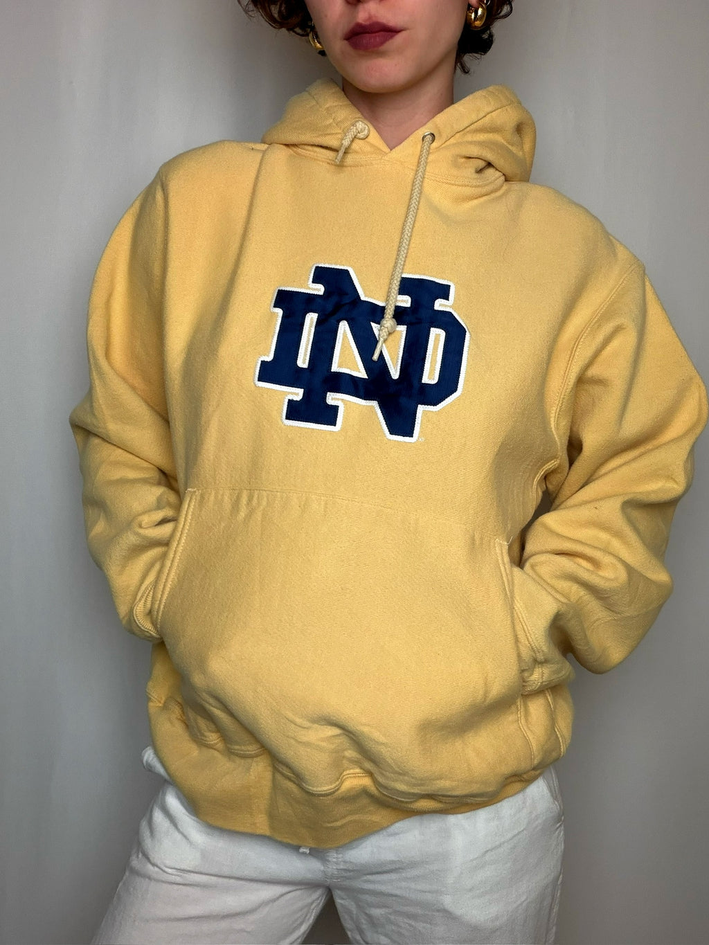 Hoodie jaune campus M vintage
