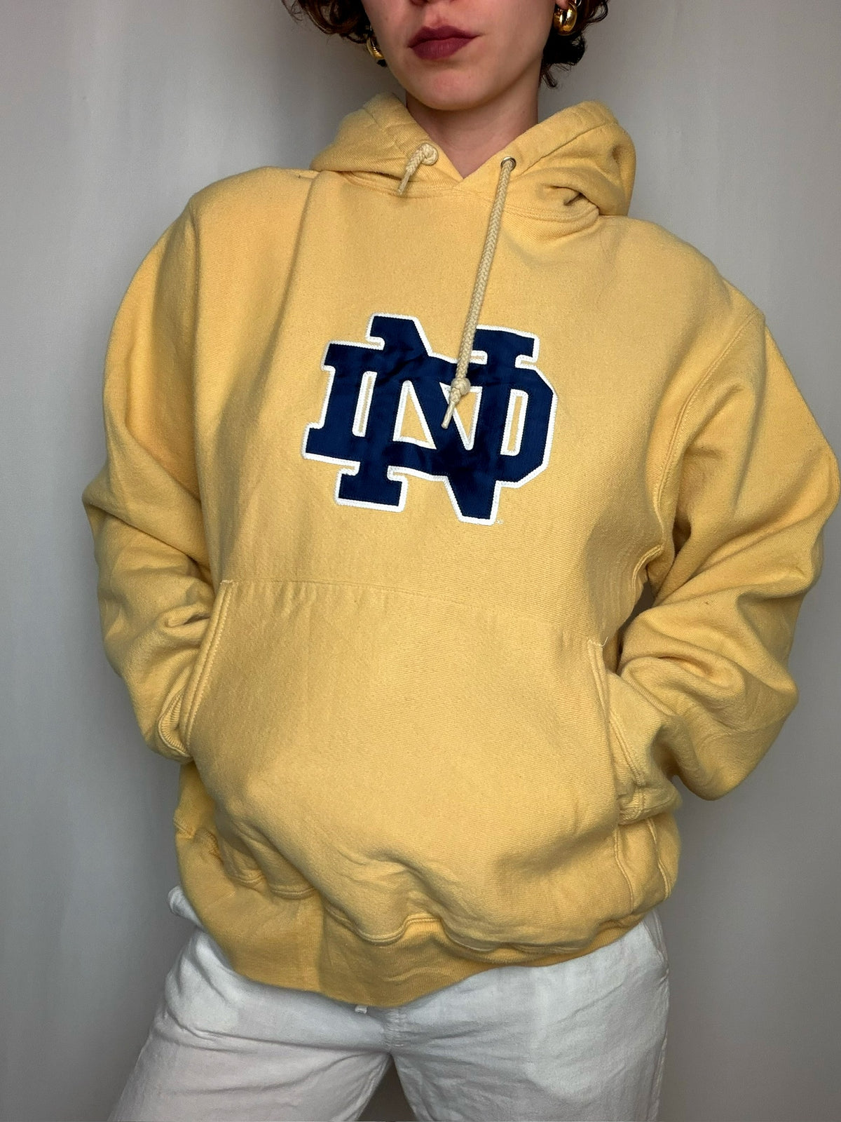 Hoodie jaune campus M vintage