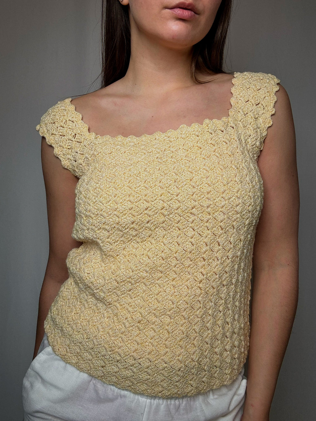 Gelbes Stricktop L Vintage