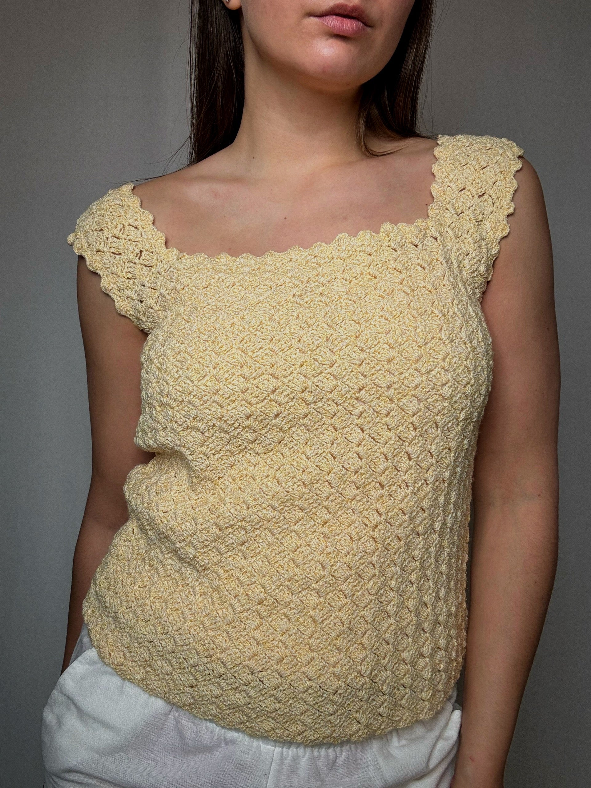 Gelbes Stricktop L Vintage