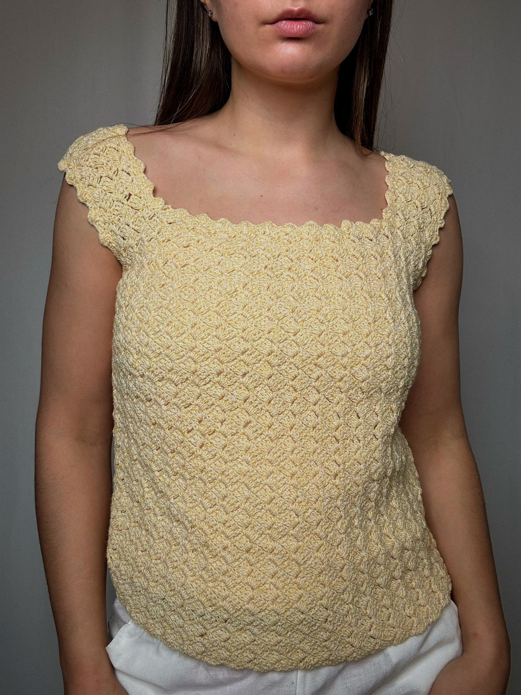 Gelbes Stricktop L Vintage