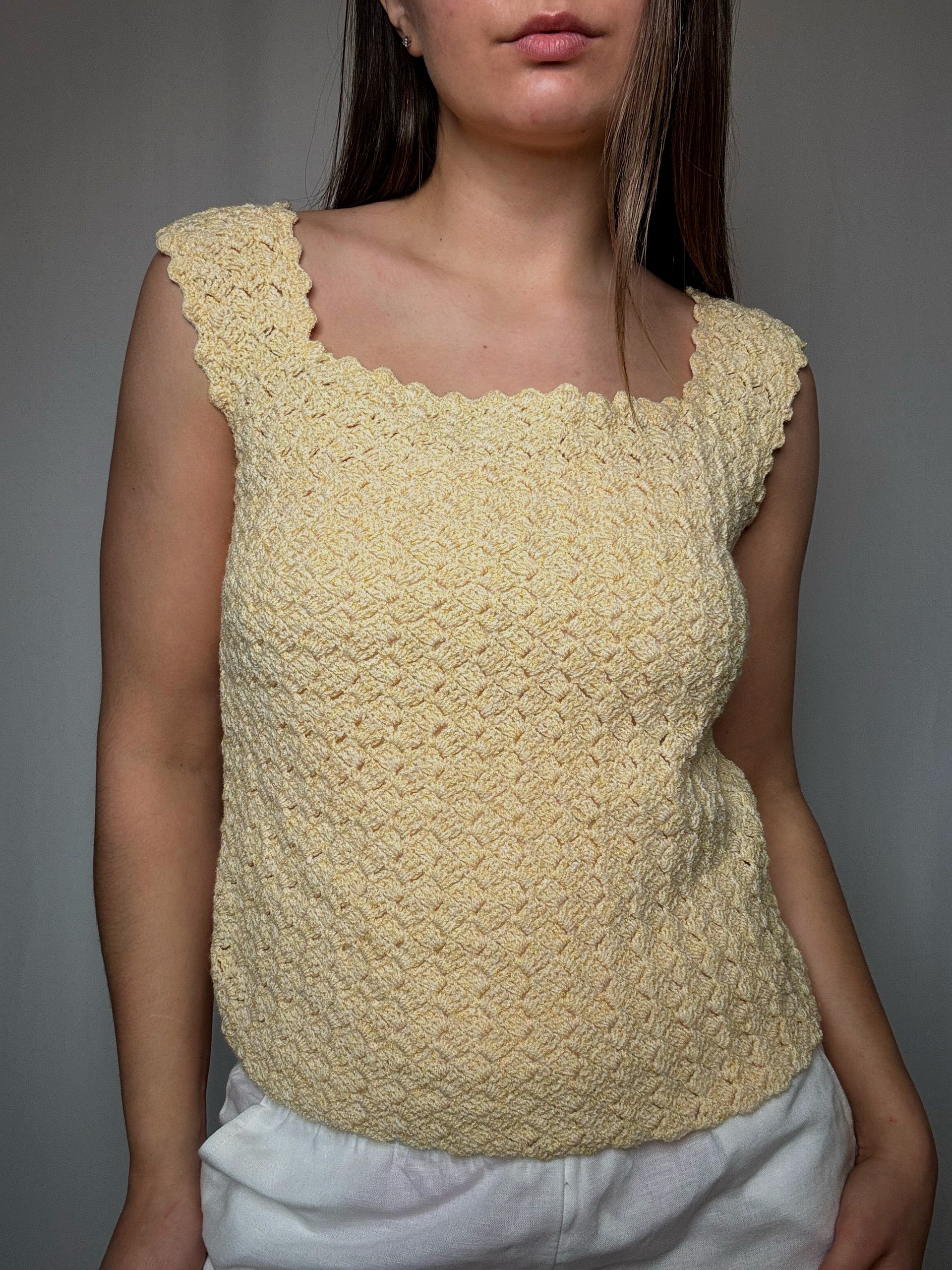 Gelbes Stricktop L Vintage