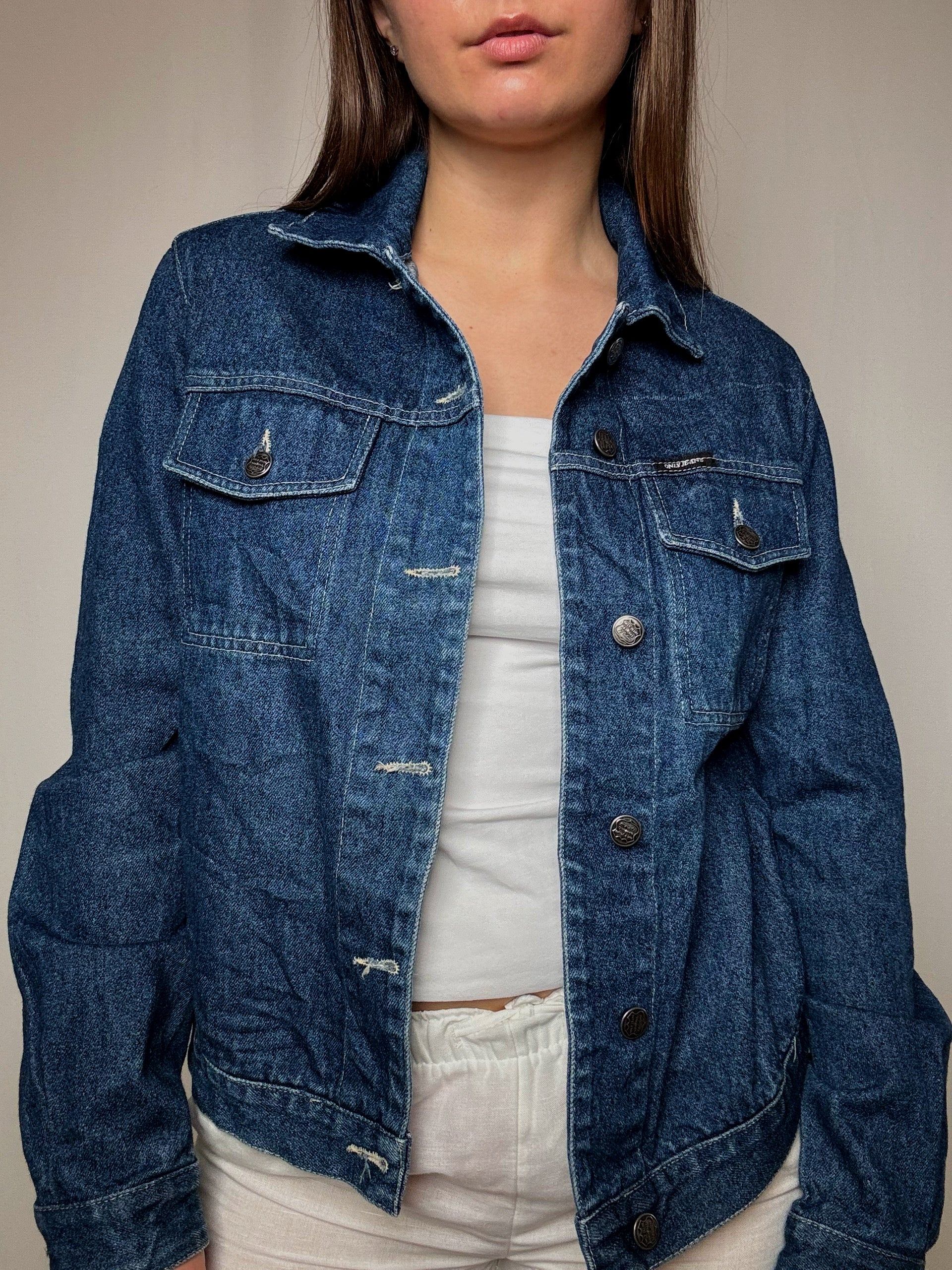 Veste en denim brut L vintage