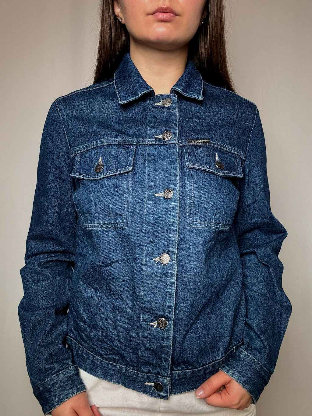 Veste en denim brut L vintage