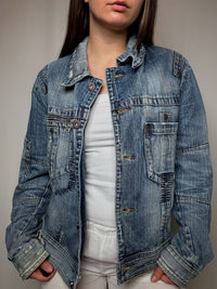 Veste en denim avec détails L vintage