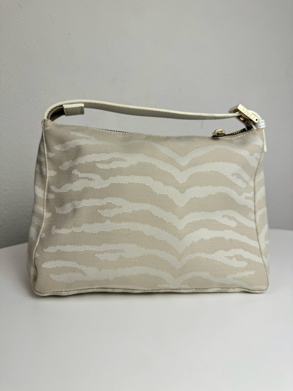 Sac Zucchino Vitello blanc zebré FENDI vintage