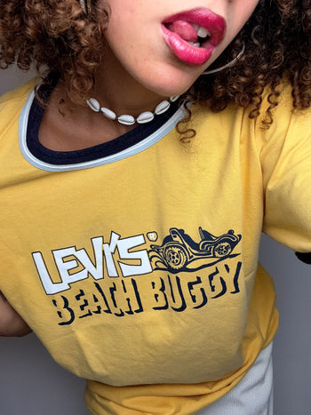 Tee shirt manches courtes jaune LEVI'S XL vintage