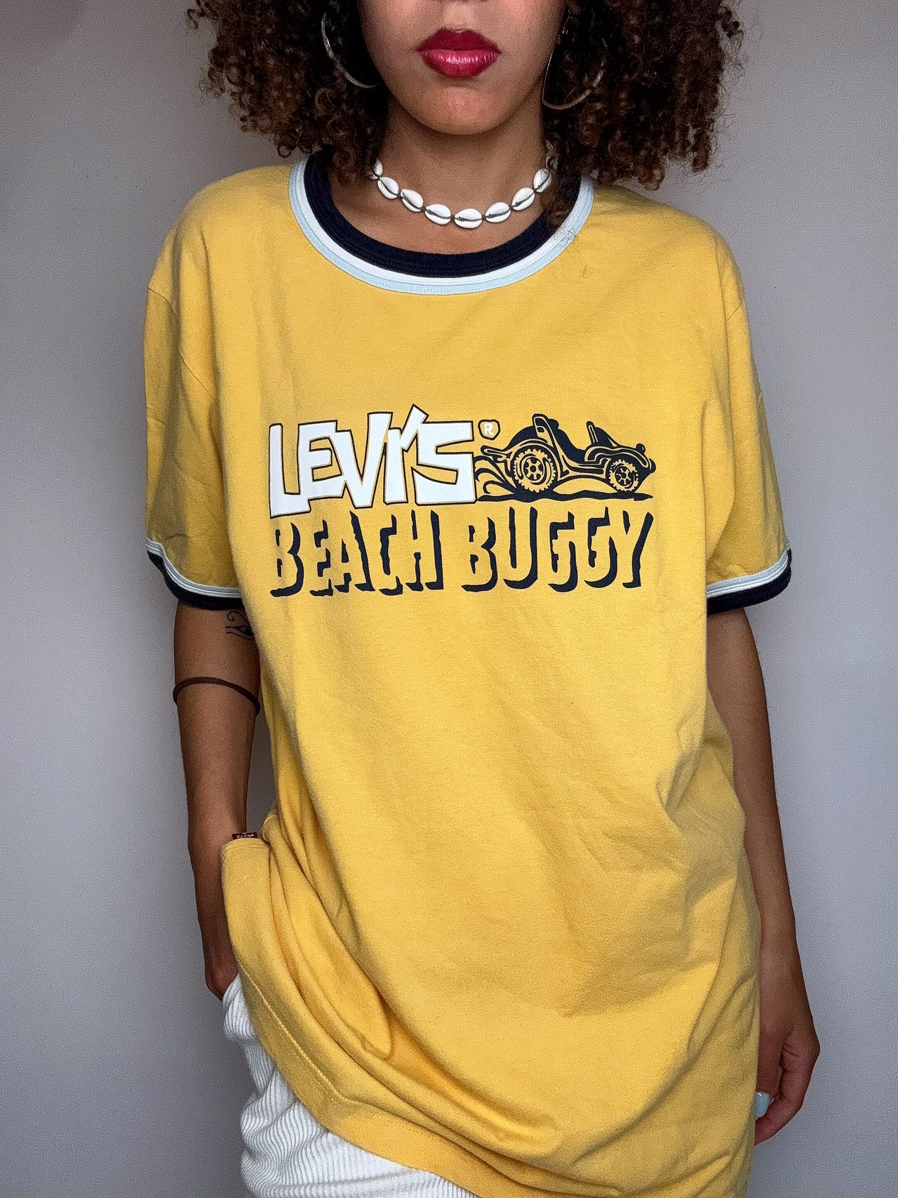Tee shirt manches courtes jaune LEVI'S XL vintage