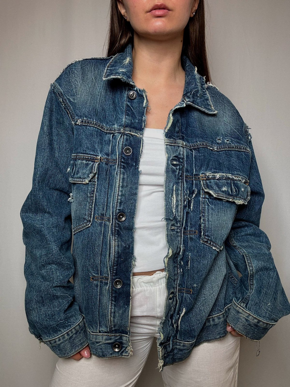 Veste en denim destroy Gap XL vintage