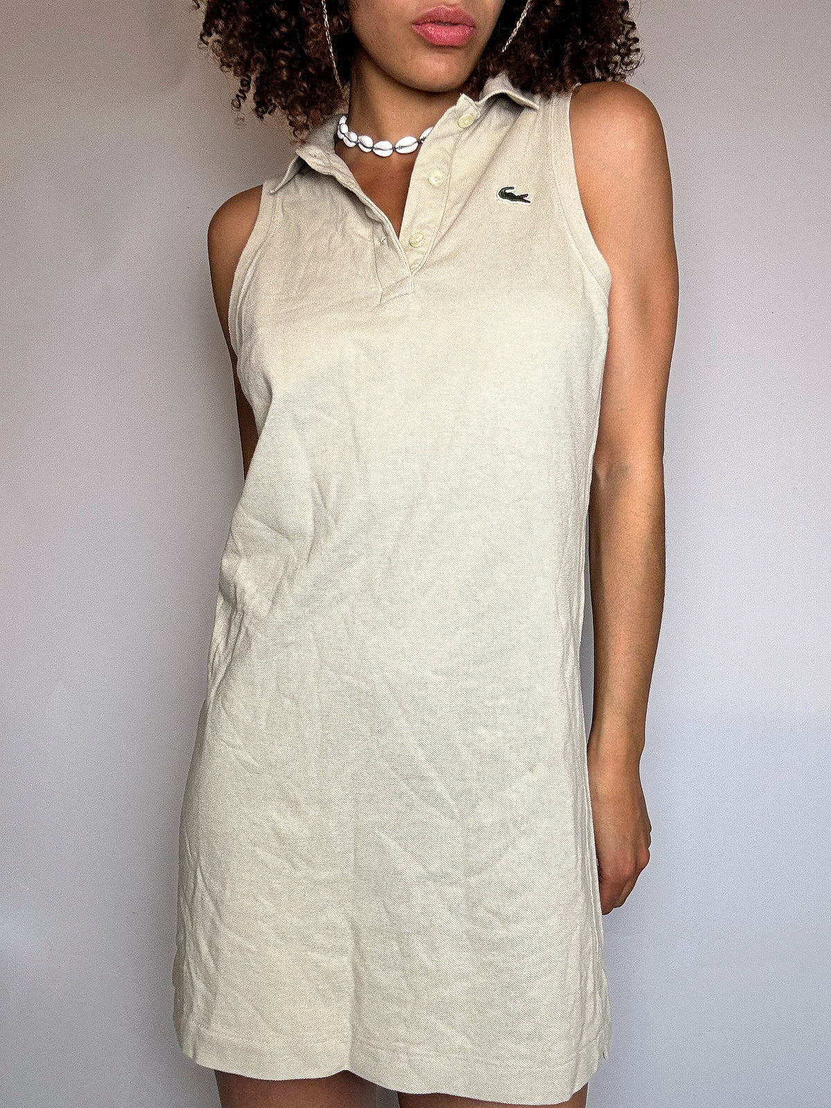 Robe polo beige LACOSTE S/M vintage