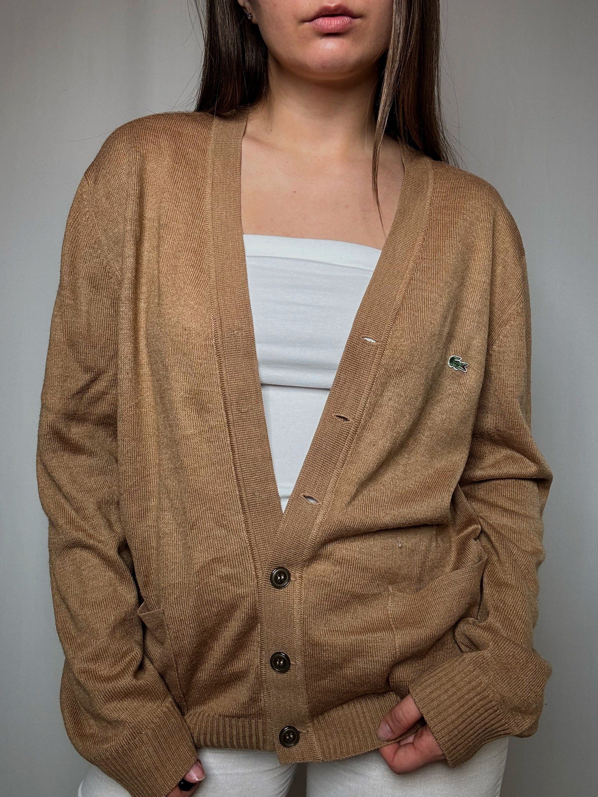 Cardigan beige Lacoste 2XL vintage