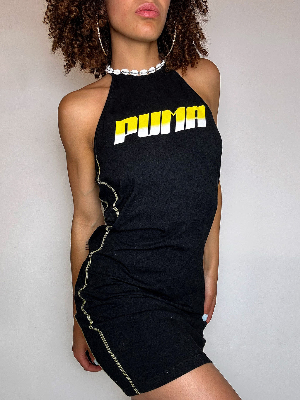 PUMA M vintage black backless dress