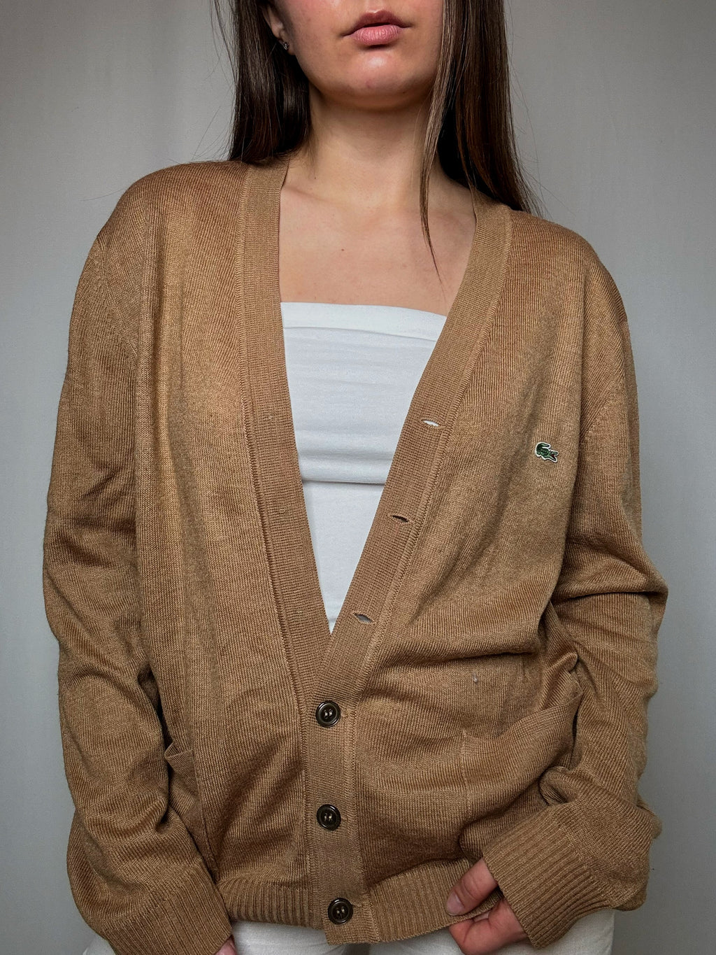 Cardigan beige Lacoste 2XL vintage