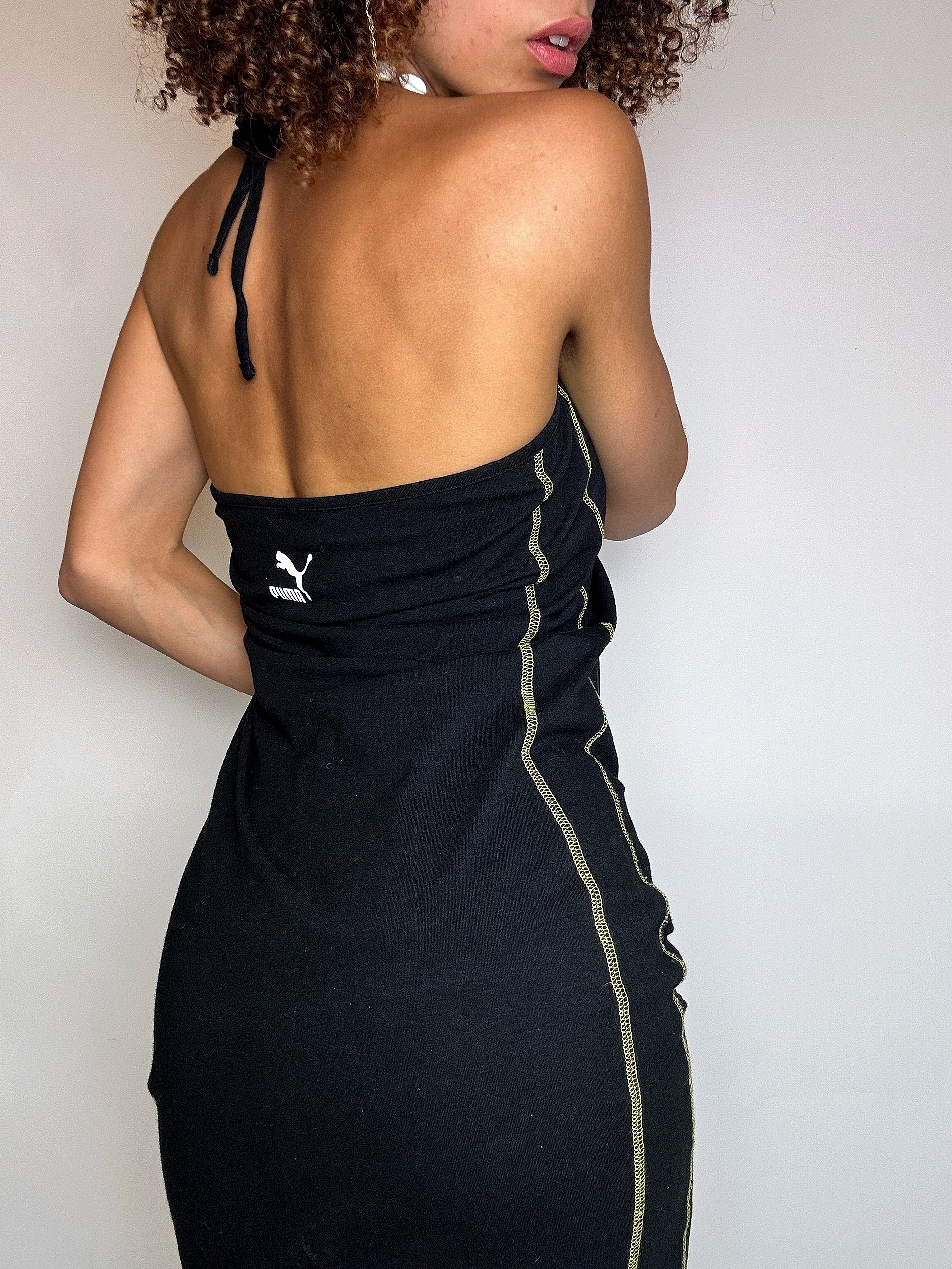 PUMA M vintage black backless dress