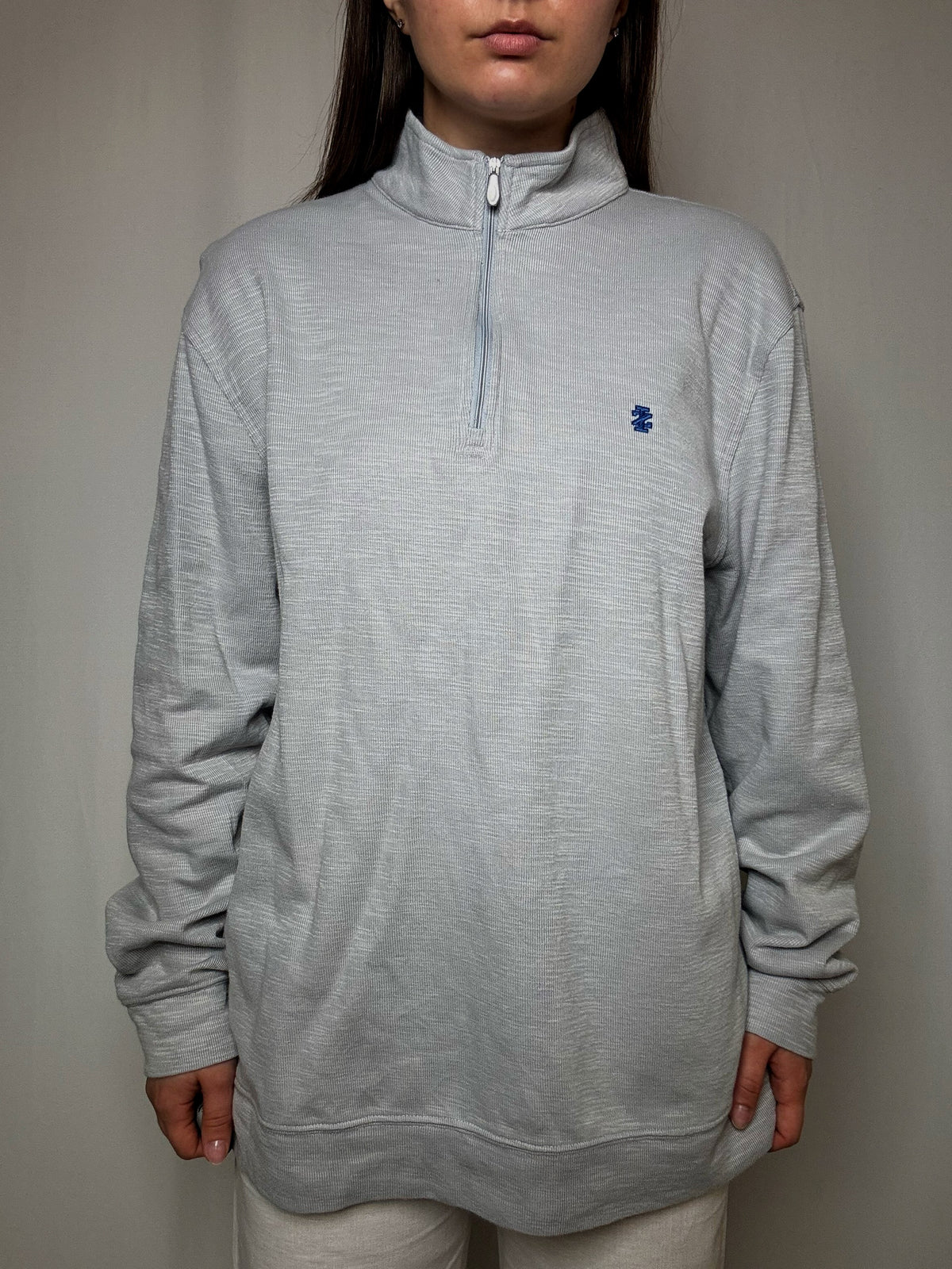 Grauer Trucker-Pullover XL, Vintage