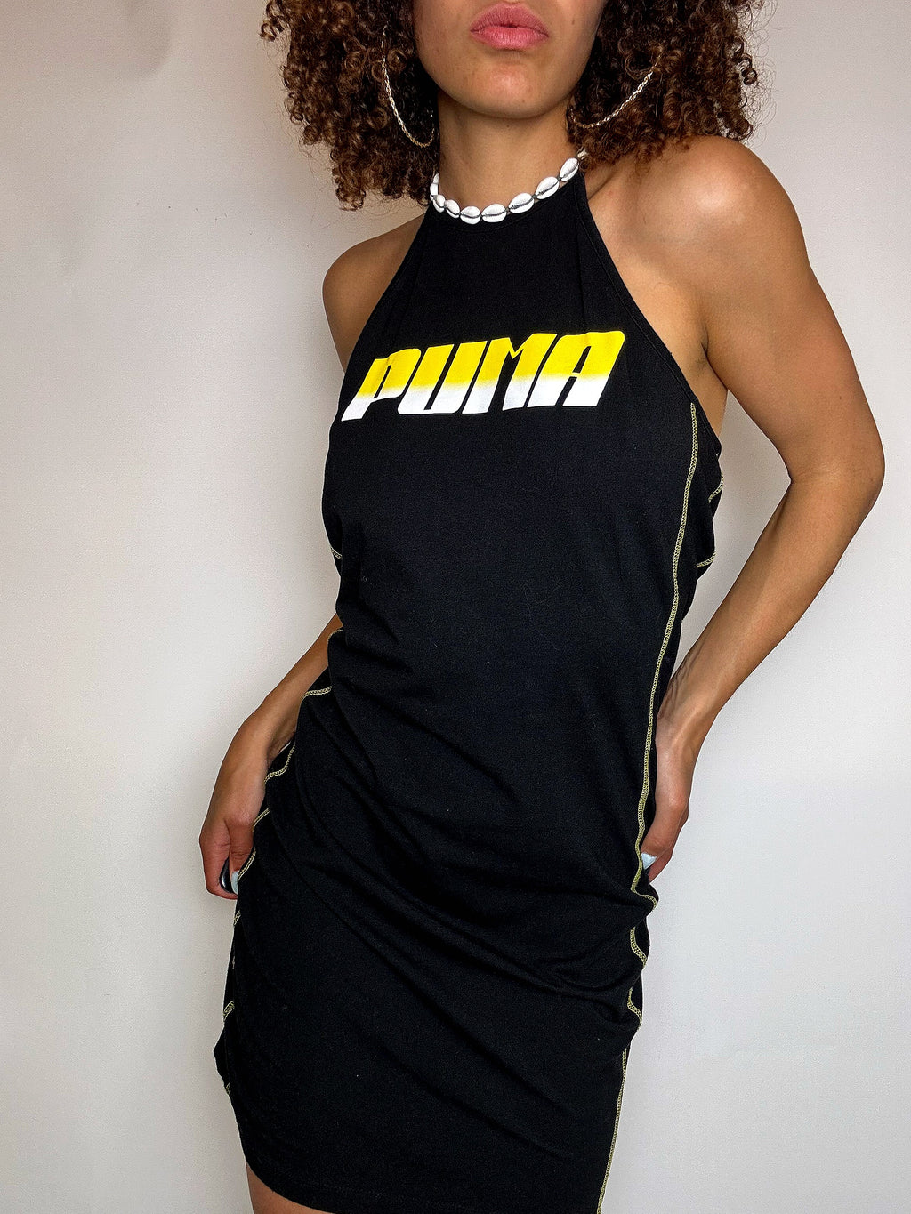 PUMA M vintage black backless dress