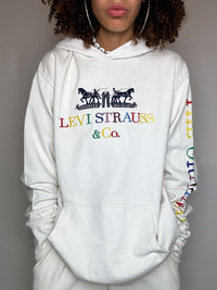 Sweat à capuche blanc LEVI'S L vintage