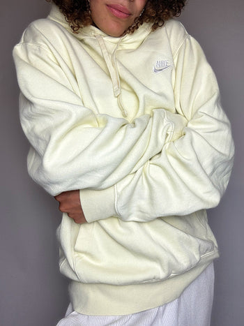 Sweat à capuche jaune NIKE M vintage