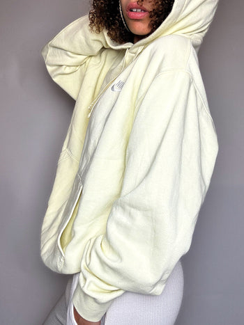 Sweat à capuche jaune NIKE M vintage