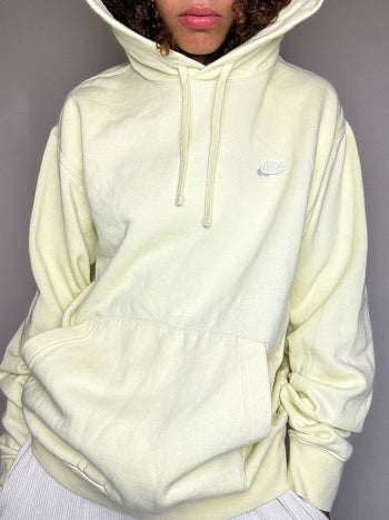 Sweat à capuche jaune NIKE M vintage