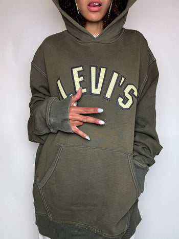 Sweat à capuche kaki LEVI'S XL vintage